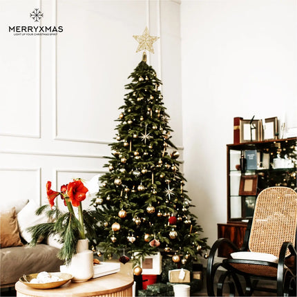 Christbaumspitze Stern - Baumspitze & Tannenbaum Aufstecker für Tannenbaum & Weihnachtsbaum zu Weihnachten (Gold)