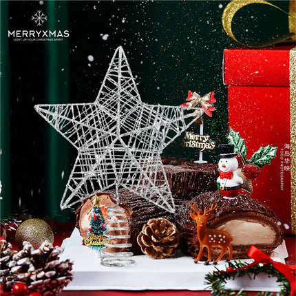 Christbaumspitze Stern - Baumspitze & Tannenbaum Aufstecker für Tannenbaum & Weihnachtsbaum zu Weihnachten (Silber)