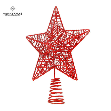 Christbaumspitze Stern - Baumspitze & Tannenbaum Aufstecker für Weihnachten (rot)