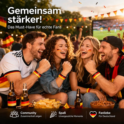 Deutschland Fanarmband Schwarz Rot Gold – Silikon Armband Fanartikel zur Weltmeisterschaft 2026 WM