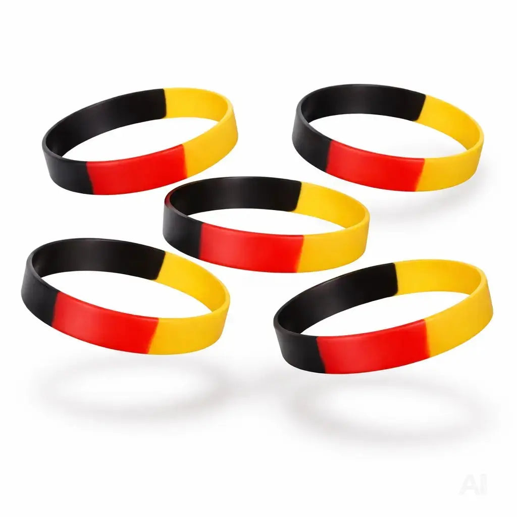 Deutschland Fanarmband Schwarz Rot Gold – Silikon Armband Fanartikel zur Weltmeisterschaft 2026 WM