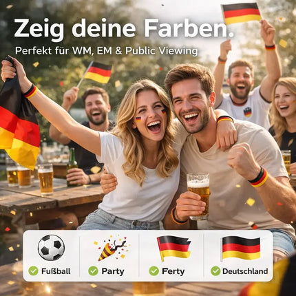 Deutschland Fanarmband Schwarz Rot Gold – Silikon Armband Fanartikel zur Weltmeisterschaft 2026 WM