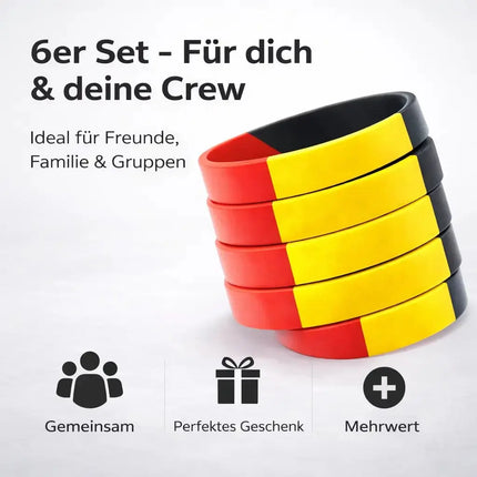 Deutschland Fanarmband Schwarz Rot Gold – Silikon Armband Fanartikel zur Weltmeisterschaft 2026 WM