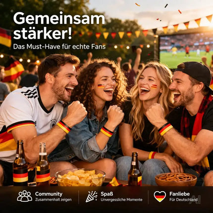 Deutschland Fanarmband Schwarz Rot Gold – Silikon Armband Fanartikel zur Weltmeisterschaft 2026 WM