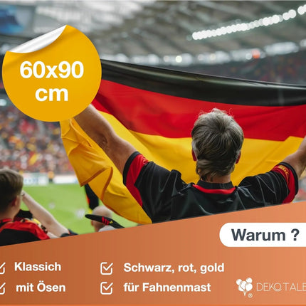 Deutschland Flagge - EM 2024 Fahne - Fanartikel - strapahrzierfähiges Polyester & Metallösen