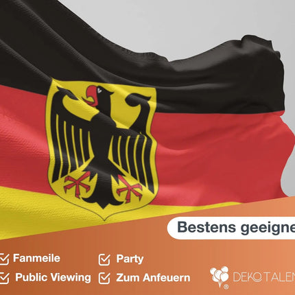 Deutschland Flagge - EM 2024 Fahne - Fanartikel - strapahrzierfähiges Polyester & Metallösen