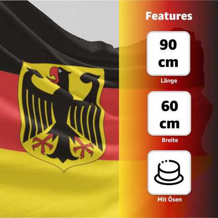 Deutschland Flagge EM 2024 Fahne - Fanartikel - strapahrzierfähiges Polyester & Metallösen