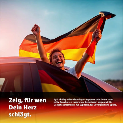 Deutschland Flagge EM 2024 Fahne - Fanartikel - strapahrzierfähiges Polyester & Metallösen