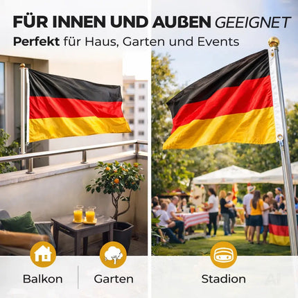 Deutschland Flagge WM 2026 Fahne - Fanartikel Weltmeisterschaft - strapahrzierfähiges Polyester & Metallösen