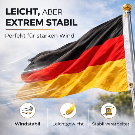 Deutschland Flagge WM 2026 Fahne - Fanartikel Weltmeisterschaft - strapahrzierfähiges Polyester & Metallösen