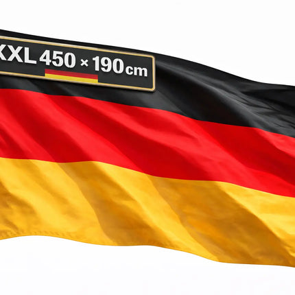 Deutschland Flagge XXL 450x190 cm – EXTRA Große WM 2026 Fahne Fanartikel mit Metallösen Weltmeisterschaft