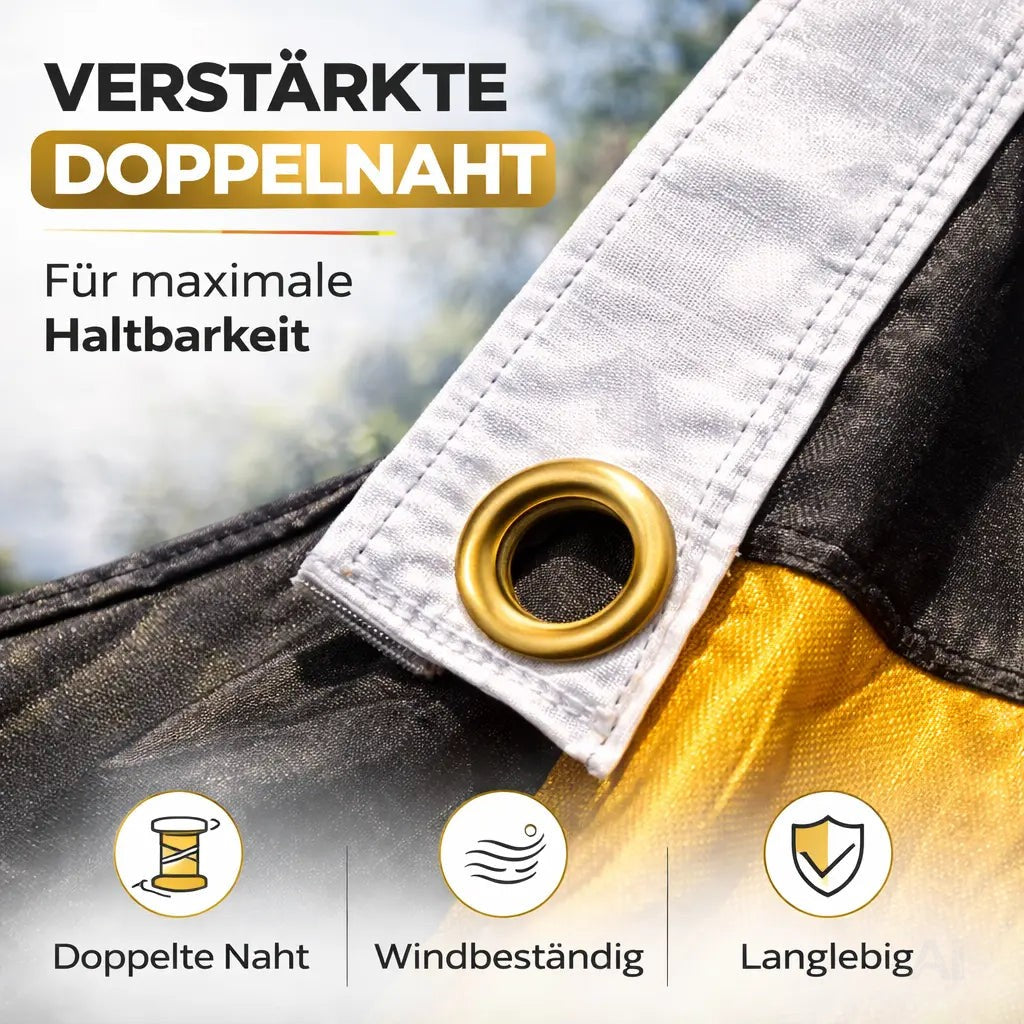 Deutschland Flagge XXL 450x190 cm – EXTRA Große WM 2026 Fahne Fanartikel mit Metallösen – Detailansicht 2