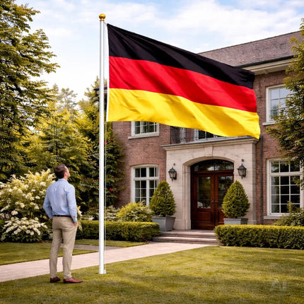 Deutschland Flagge XXL 450x190 cm – EXTRA Große WM 2026 Fahne Fanartikel mit Metallösen – Detailansicht 7