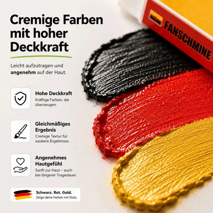 Deutschland Schminkstift WM 2026 – Schminkfarben Rot Schwarz Gelb für Damen & Herren Fußball – Detailansicht 5