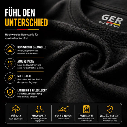 Deutschland T-Shirt WM 2026 – Fußball Weltmeisterschaft 2026 Shirt mit Flagge, WM Fan Shirt Deutschland, WM 2026 Outfit (Schwarz)