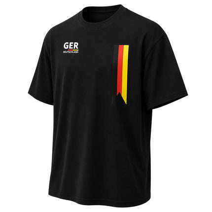 Deutschland T-Shirt WM 2026 – Fußball Weltmeisterschaft 2026 Shirt mit Flagge, WM Fan Shirt Deutschland, WM 2026 Outfit (Schwarz)