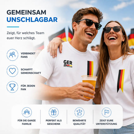 Deutschland T-Shirt WM 2026 – Fußball Weltmeisterschaft 2026 Shirt mit Flagge, WM Fan Shirt Deutschland, WM 2026 Outfit (Weiß)