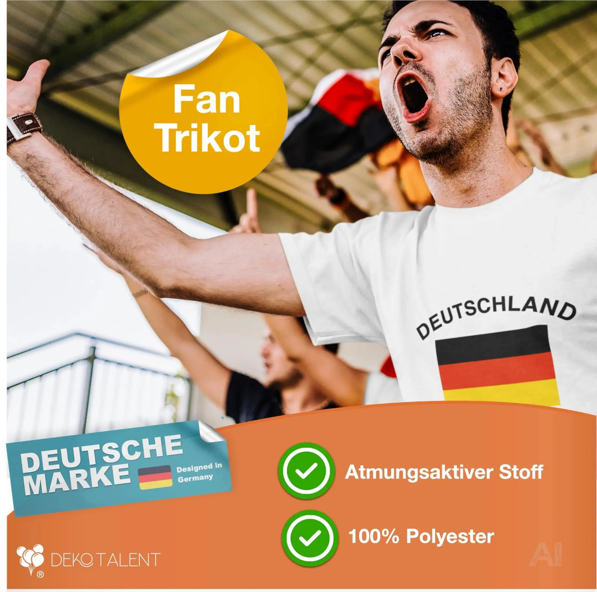Deutschland Trikot WM 2026 weiß - T-Shirt Herren & Damen - Germany Fußball – Detailansicht 6
