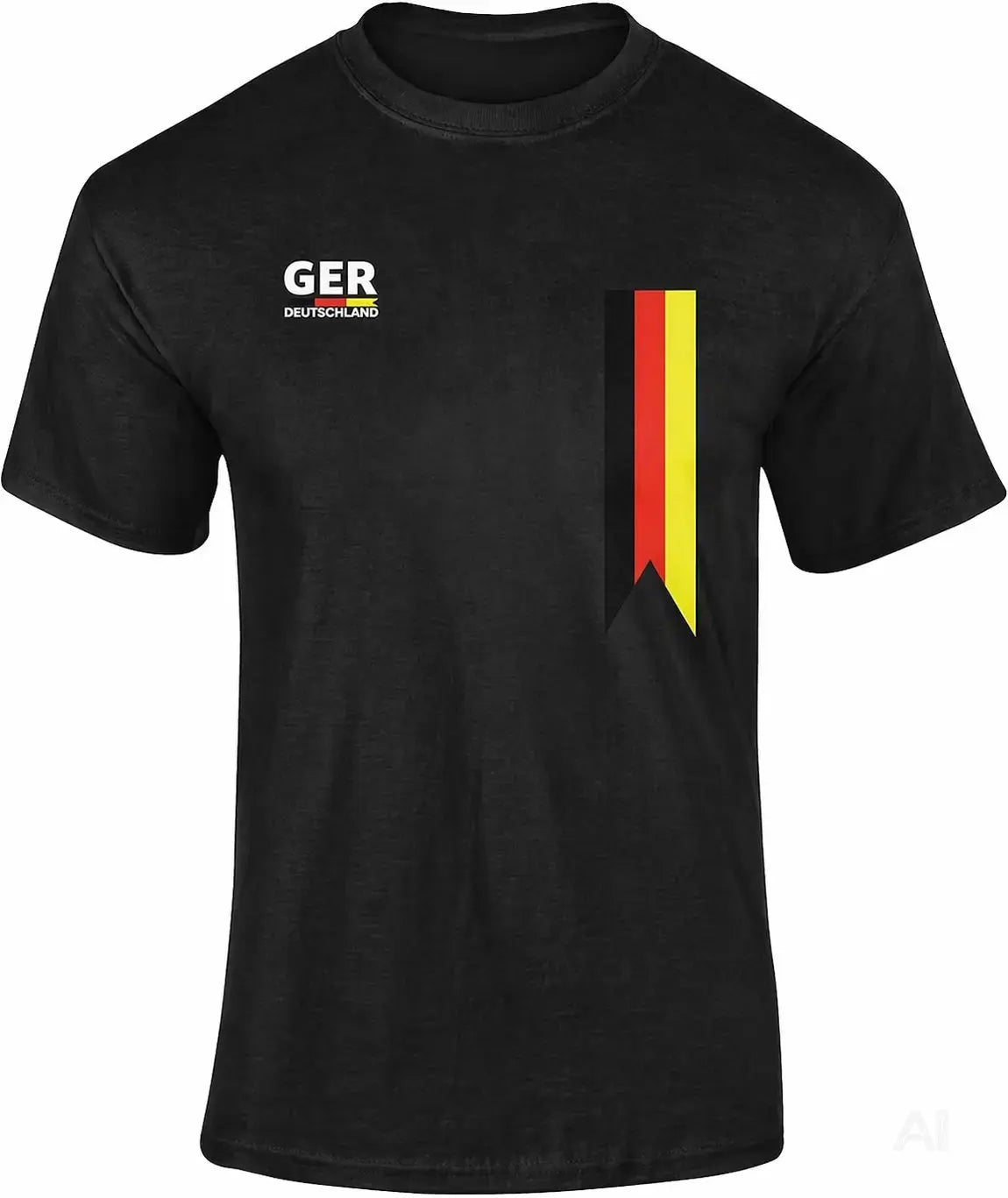 Deutschland Trikot schwarz WM 2026 - T-Shirt Herren & Damen - Weltmeisterschaft Shirt mit Flagge (Schwarz)