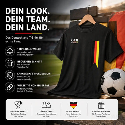 Deutschland Trikot schwarz WM 2026 - T-Shirt Herren & Damen - Weltmeisterschaft Shirt mit Flagge – Detailansicht 4