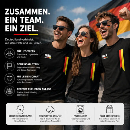 Deutschland Trikot schwarz WM 2026 - T-Shirt Herren & Damen - Weltmeisterschaft Shirt mit Flagge – Detailansicht 6