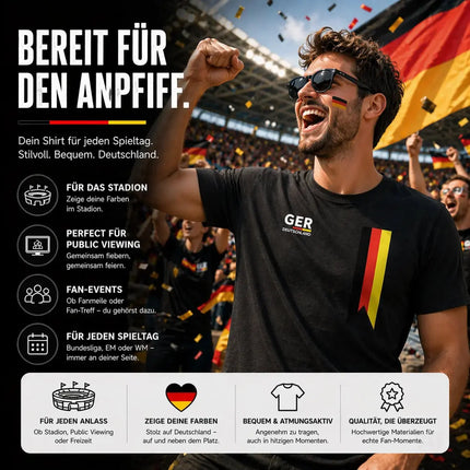 Deutschland Trikot schwarz WM 2026 - T-Shirt Herren & Damen - Weltmeisterschaft Shirt mit Flagge – Detailansicht 7