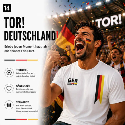 Deutschland Trikot weiß WM 2026 - T-Shirt Herren & Damen - Weltmeisterschaft Shirt mit Flagge – Detailansicht 6