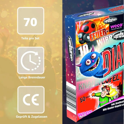 Diabolo XXL Party-Set – 70 Teile für Silvester 2026 & Neujahr | Sicheres Set (Diabolo)