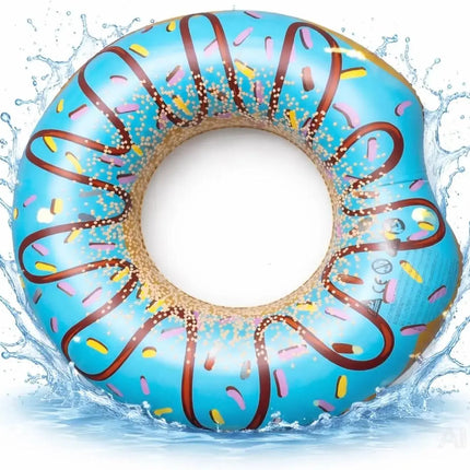 Donut Schwimmring aufblasbar Ø 120 cm – Schwimmreifen für Pool, See, Strand & Wasser