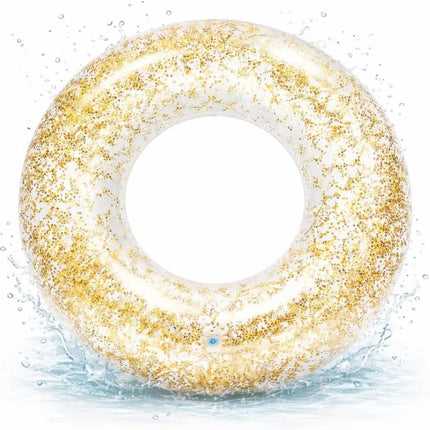 Donut Schwimmring aufblasbar Ø 120 cm – Schwimmreifen für Pool, See, Strand & Wasser (Donut Glitzer)
