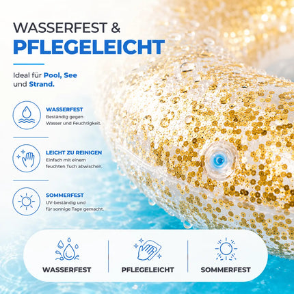 Donut Schwimmring aufblasbar Ø 120 cm – Schwimmreifen für Pool, See, Strand & Wasser (Donut Glitzer)