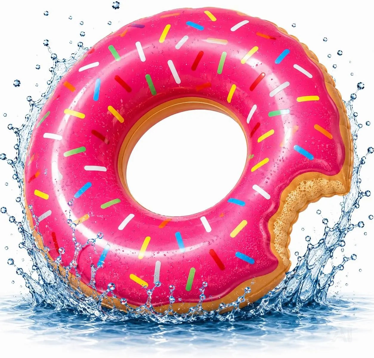 Donut Schwimmring aufblasbar Ø 120 cm – Schwimmreifen für Pool, See, Strand & Wasser (Donut Pink)