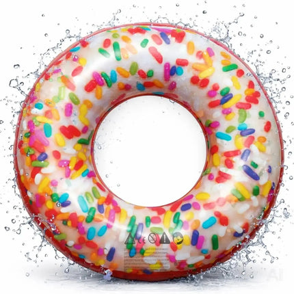 Donut Schwimmring aufblasbar Ø 120 cm – Schwimmreifen für Pool, See, Strand & Wasser