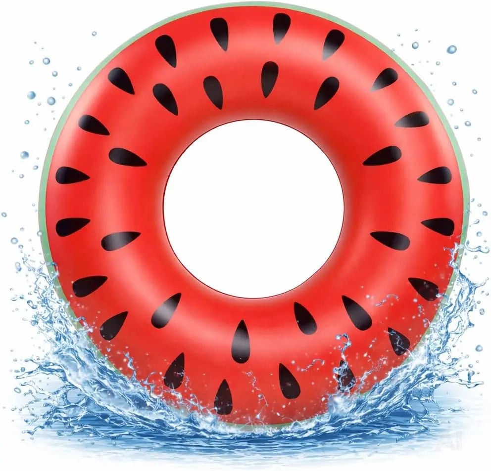 Donut Schwimmring aufblasbar Ø 120 cm – Schwimmreifen für Pool, See, Strand & Wasser (Donut Wassermelone)