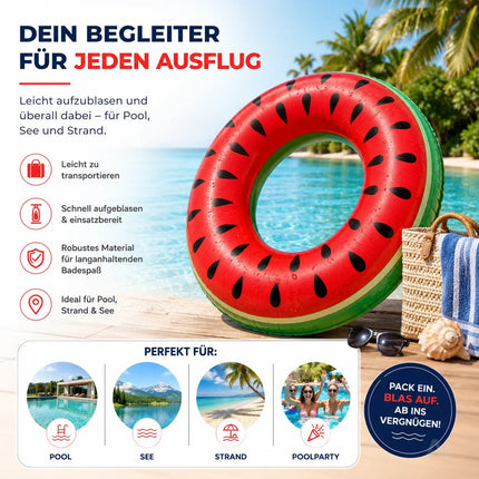 Donut Schwimmring aufblasbar Ø 120 cm – Schwimmreifen für Pool, See, Strand & Wasser – Detailansicht 8