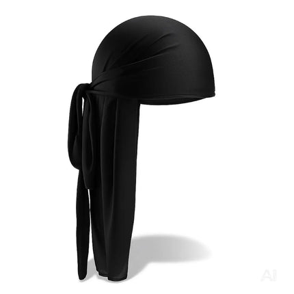 Durag Cap – Stylisches Kopf-Accessoire für Kostüme, Fasching & Themenpartys (Schwarz)