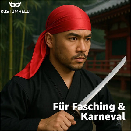 Durag Cap – Stylisches Kopf-Accessoire für Kostüme, Fasching & Themenpartys (Rot)