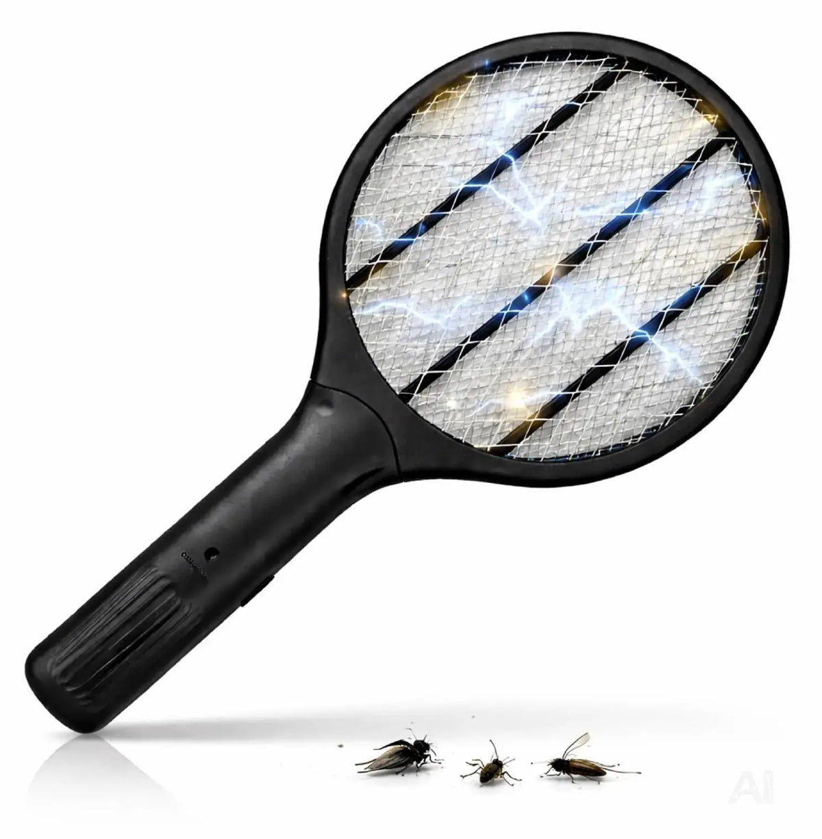 Elektrische Fliegenklatsche Batteriebetrieben – Insekten- und Mückenfänger für Fliegen, Mücken und andere Insekten (Schwarz 33,5 cm)