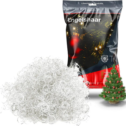 Engelshaar Silber gelockt 15 gr. Lametta Silber für Weihnachten Advent Deko Dekoration