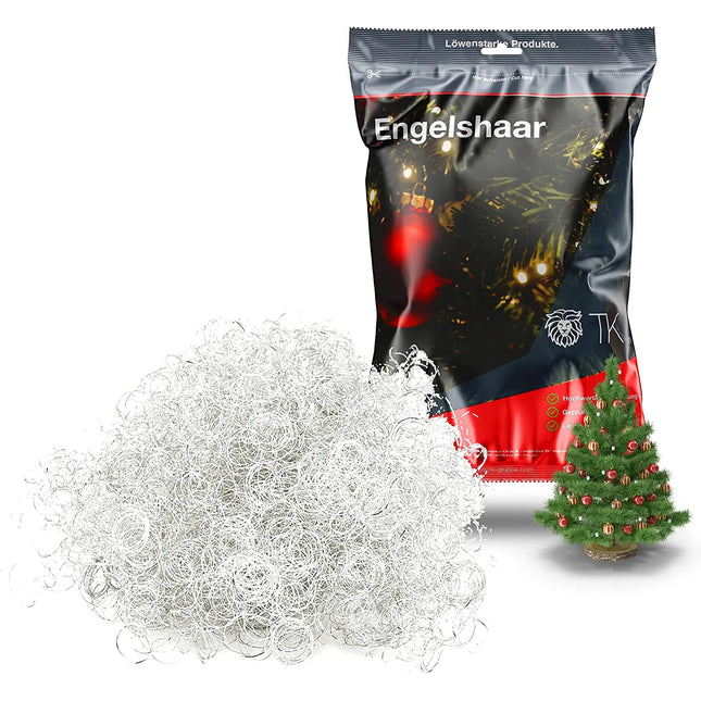 Engelshaar Silber gelockt 15 gr. Lametta Silber für Weihnachten Advent Deko Dekoration