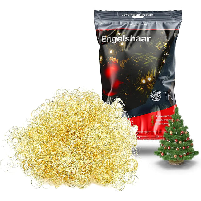 Engelshaar Weihnachten 15 gr. gelockt Lametta Gold Advent Deko Dekoration