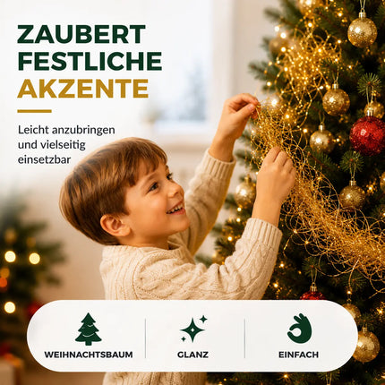 Engelshaar Weihnachten 15 gr. gelockt Lametta Gold Advent Deko Dekoration