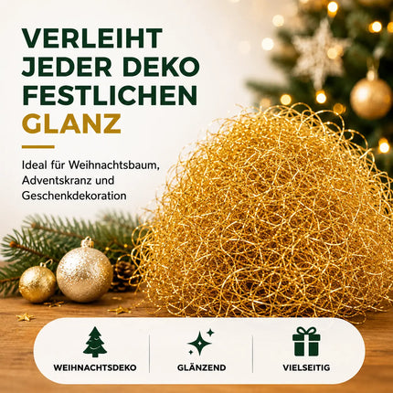 Engelshaar Weihnachten 15 gr. gelockt Lametta Gold Advent Deko Dekoration