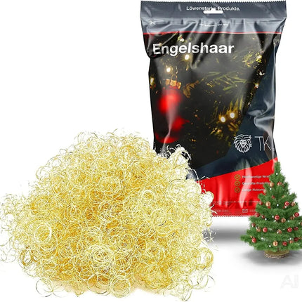 Engelshaar Weihnachten 15 gr. gelockt Lametta Gold Advent Deko Dekoration