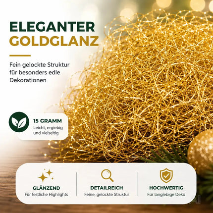 Engelshaar Weihnachten 15 gr. gelockt Lametta Gold Advent Deko Dekoration – Detailansicht 3