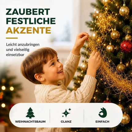 Engelshaar Weihnachten 15 gr. gelockt Lametta Gold Advent Deko Dekoration – Detailansicht 6