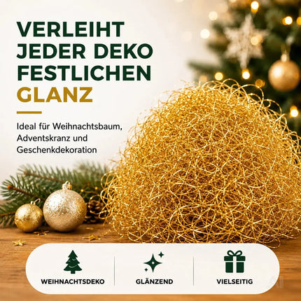 Engelshaar Weihnachten 15 gr. gelockt Lametta Gold Advent Deko Dekoration – Detailansicht 7