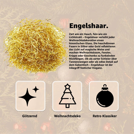 Engelshaar für Weihnachten & Advent als Dekoration & Deko ca. 15 Gramm (Gold)