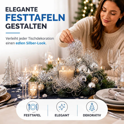 Engelshaar für Weihnachten & Advent als Dekoration & Deko ca. 15 Gramm (Silber)