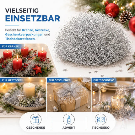 Engelshaar für Weihnachten & Advent als Dekoration & Deko ca. 15 Gramm (Silber)